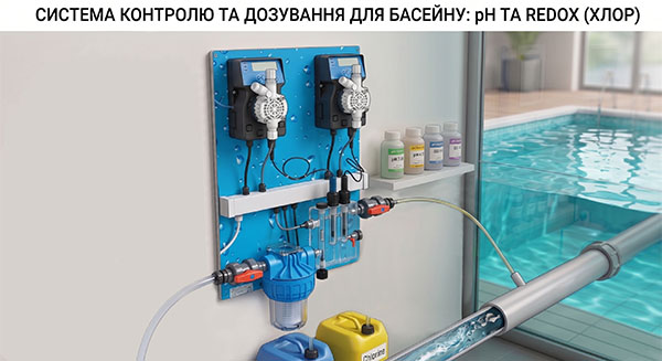 Електроди для басейну на вимірювання pH та Redox (хлор)